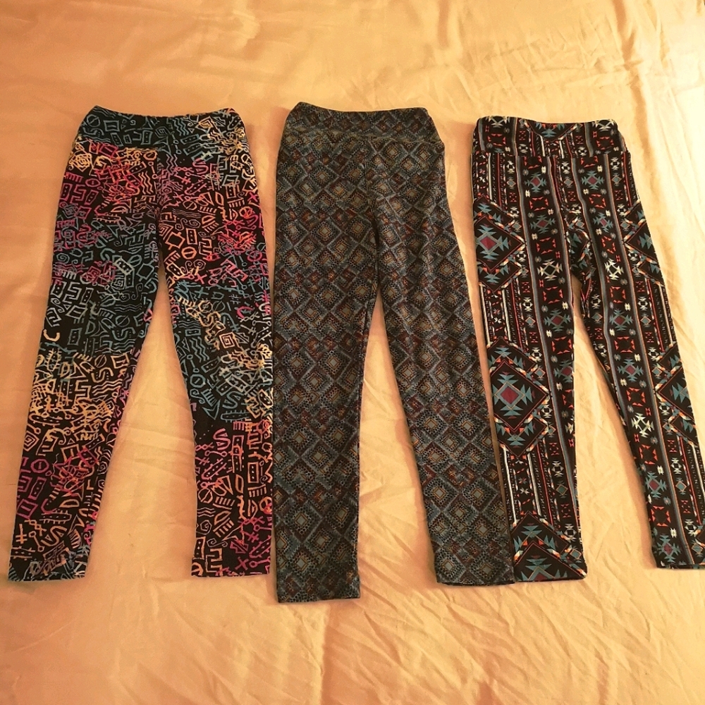 Lula Roe, toddler size leggings, sz s/m, 3 pairs